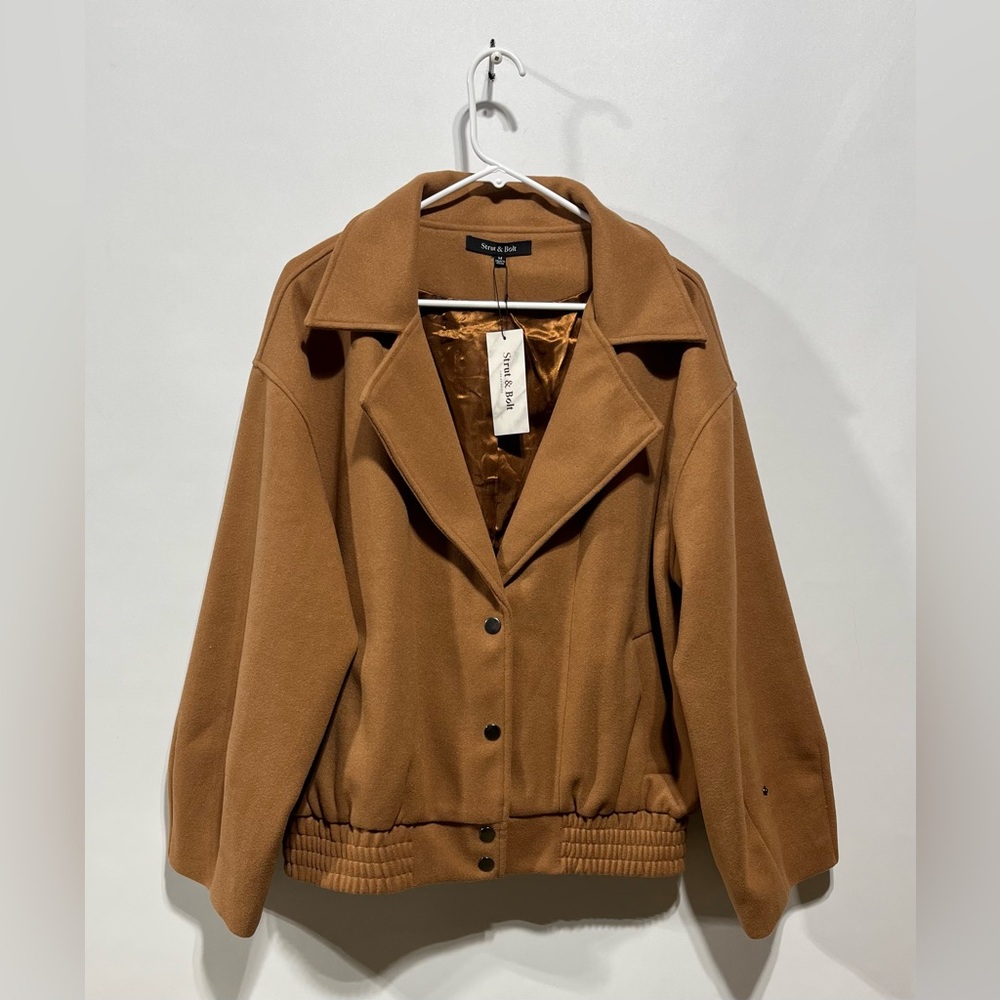 Strut‎ & Bolt Women’s Jacket In Caramel With Pockets Size Medium New With Tags